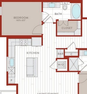 Aura Bluffview Apartments B10 Floor Plan Aura Bluffview Apartments B10 Floor Plan